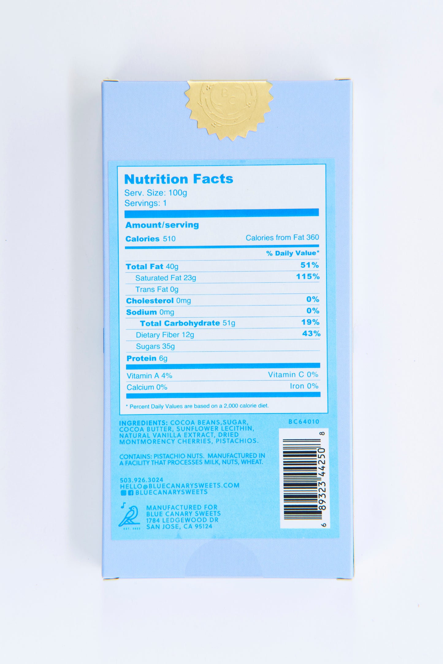 64% Dark Chocolate | Montmorency Cherries & Toasted Pistachio image 1